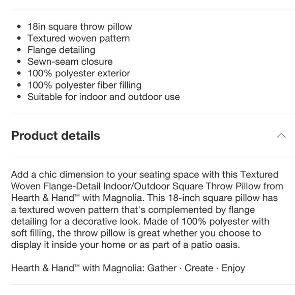 NEW Hearth & Hand 18” Natural/Blush Textured Woven Flange Square Pillow - Picture 4 of 4